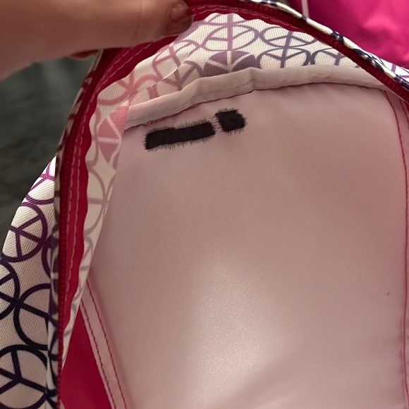 TRANS BY JANSPORT GIRLS PINK PURPLE PEACE SIGN BACKPACK - Picture 7 of 7